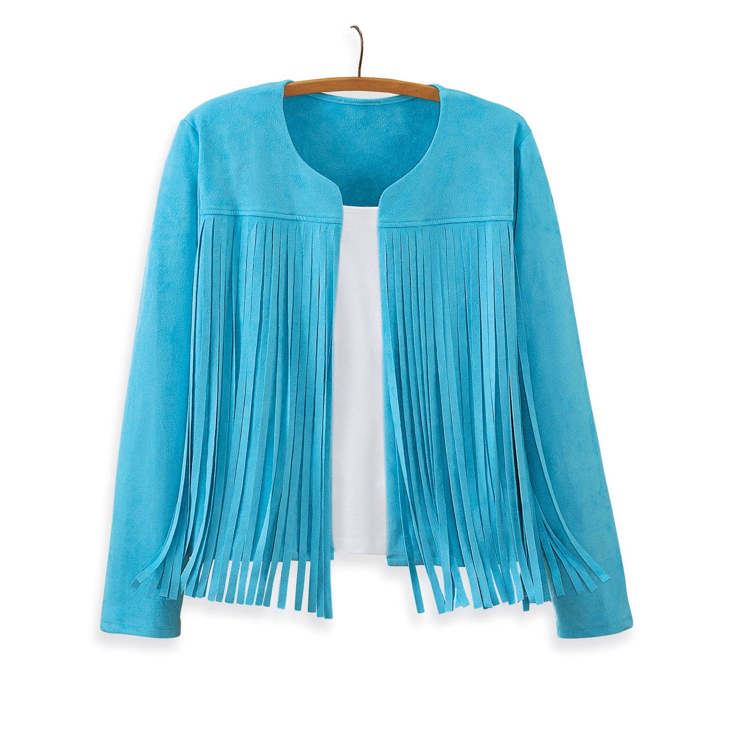 Calista Faux-Suede Fringe Jacket