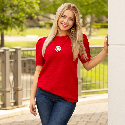 PUFFED SHORT SLEEVE TOP