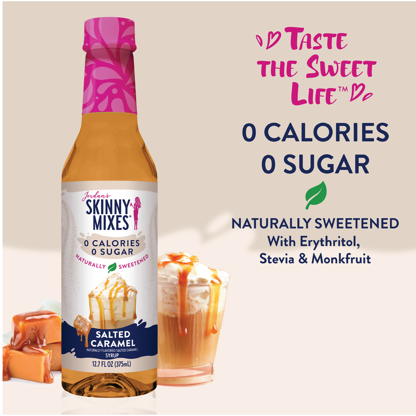 SUGAR FREE Naturally Sweetened Salted Caramel Syrup