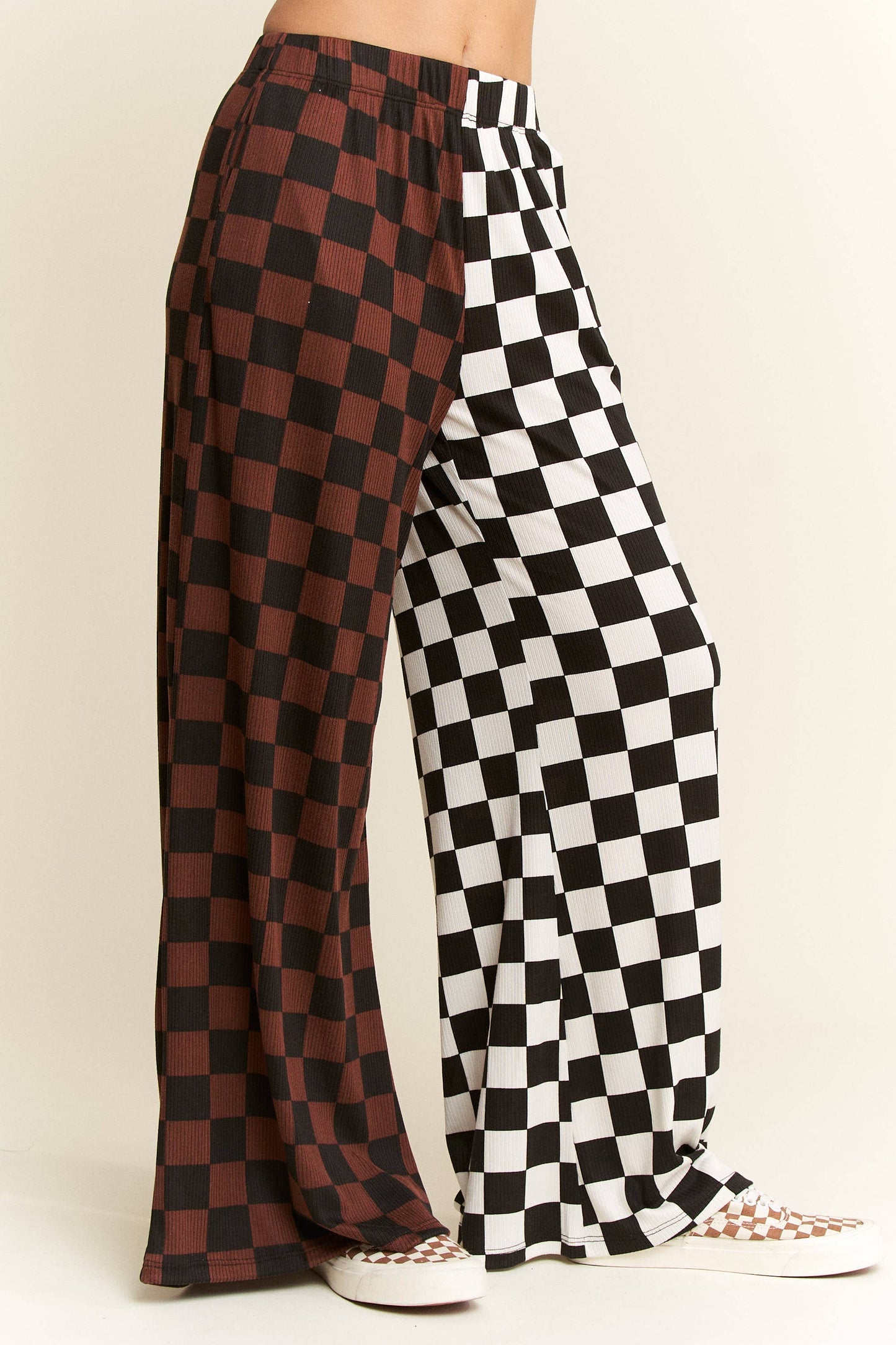 SPLIT DECISION CHECKERED PANTS: Brown/Black