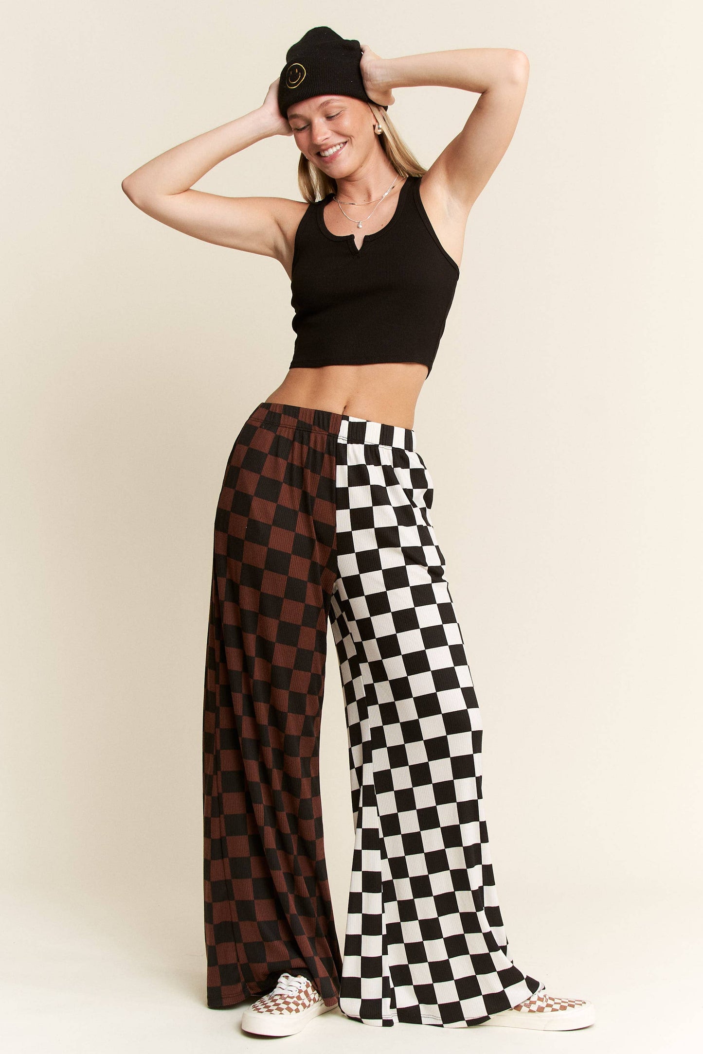 SPLIT DECISION CHECKERED PANTS: Brown/Black