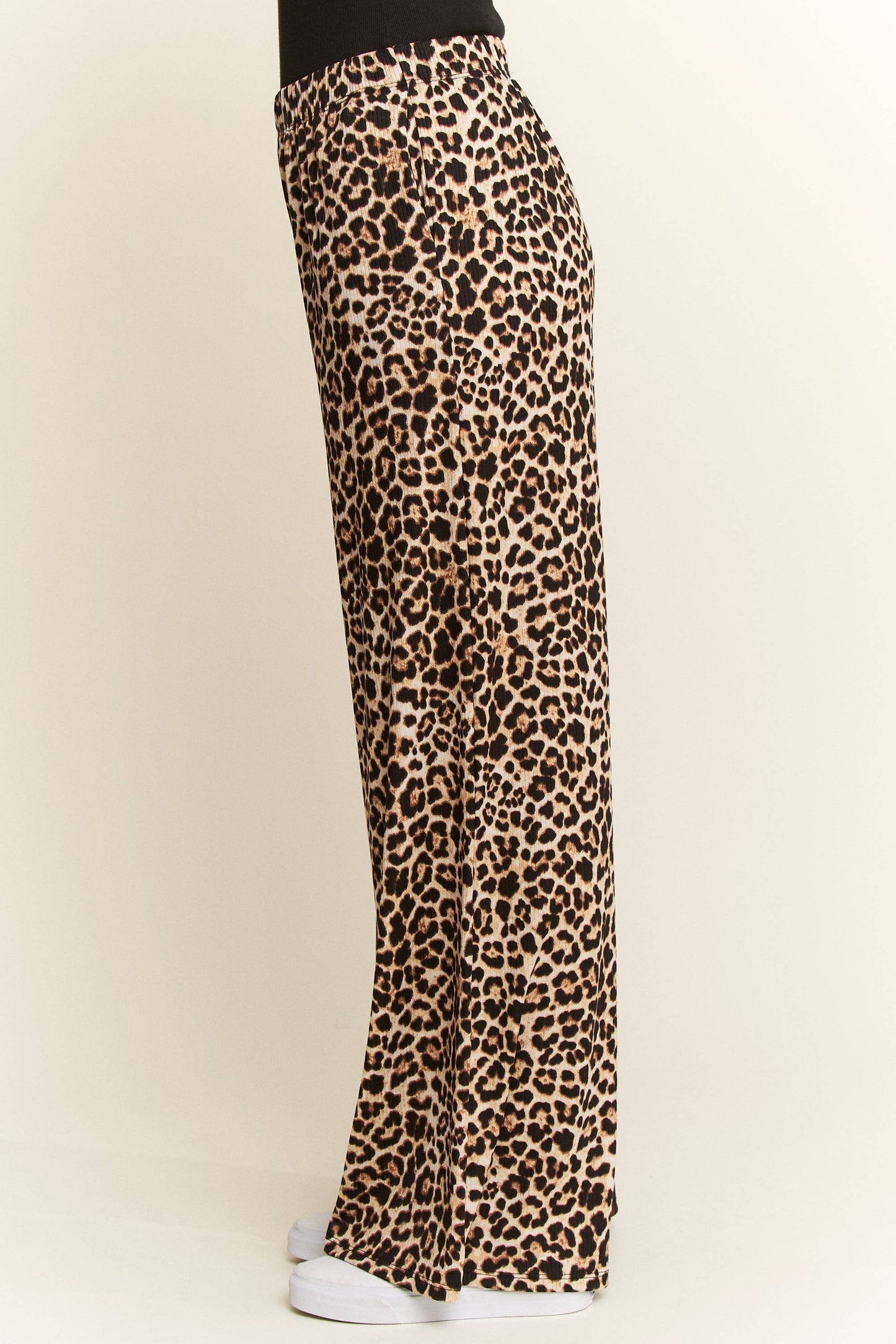 SPLIT DECISION LEOPARD-CHECKERED PANTS: MOCHA / S