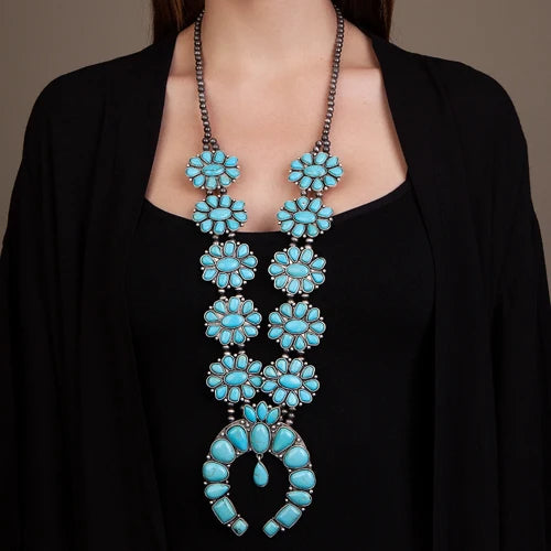 Squash Blossom Necklace Copper& Silver