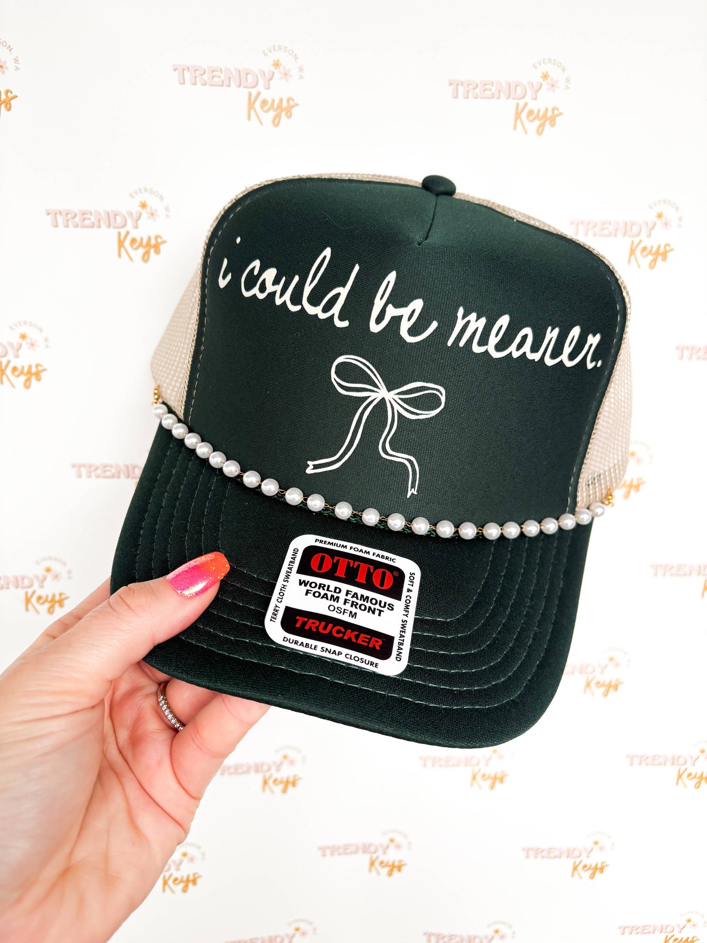 I Could Be Meaner Trucker Hat: No Chain