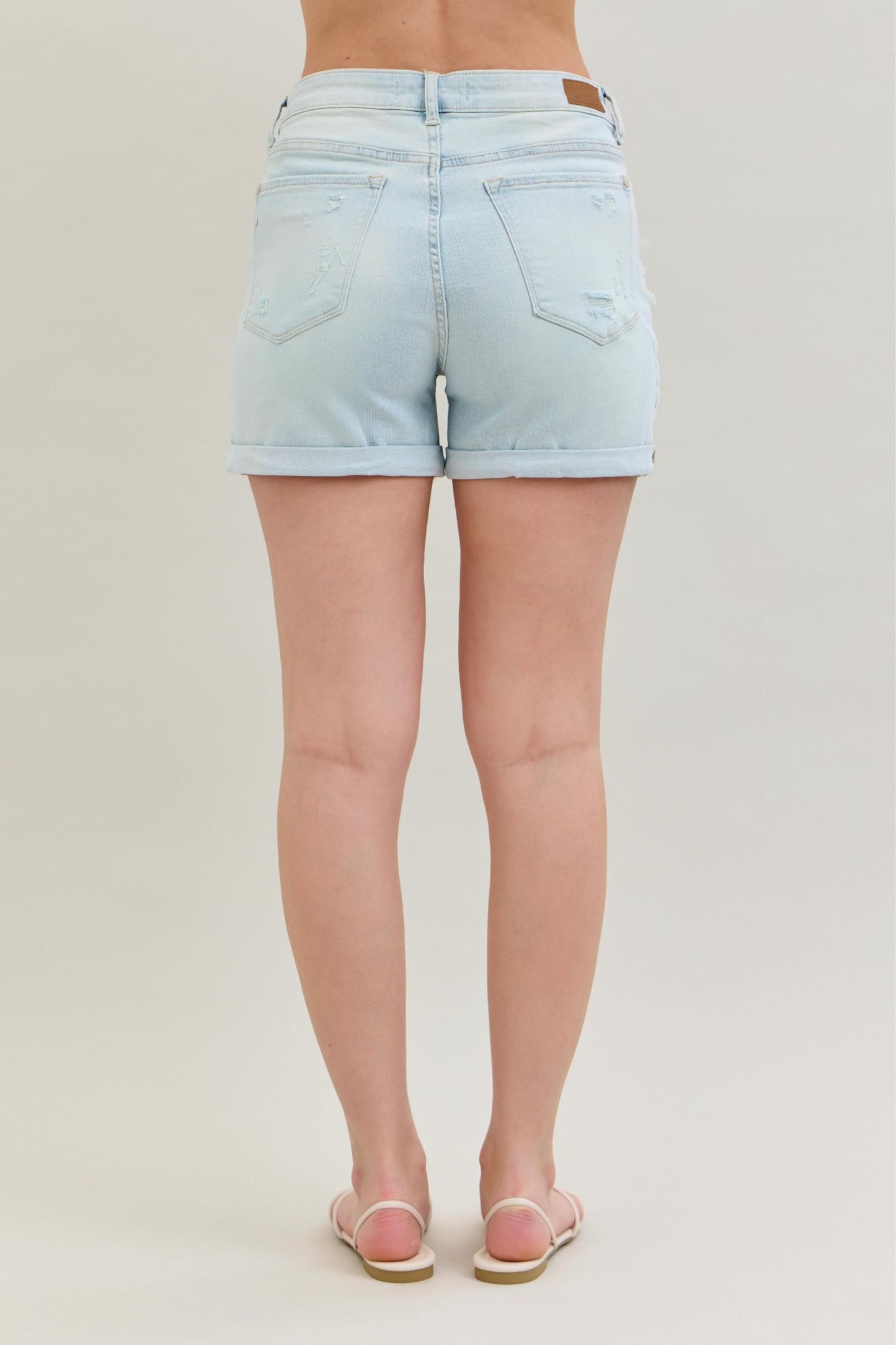 Judy Blue Aztec Patch Cuffed Shorts