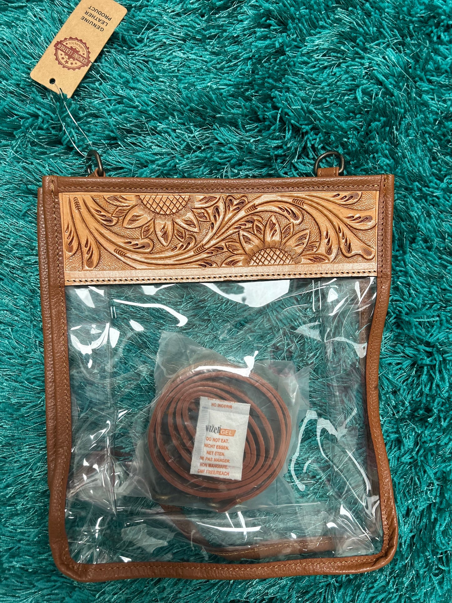 HANDMADE GENUINE LEATHER TRANSPARENT BAG
