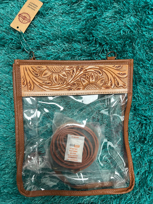 HANDMADE GENUINE LEATHER TRANSPARENT BAG