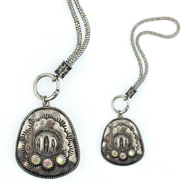 WESTERN CRYSTAL COWBOY HAT KEYCHAIN