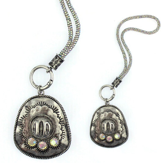 WESTERN CRYSTAL COWBOY HAT KEYCHAIN