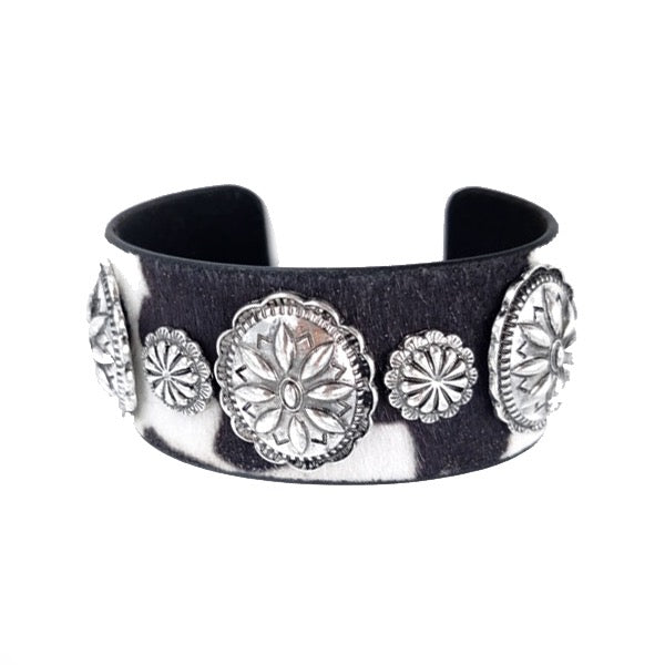 WESTERN CONCHO CUFF BRACELET - COW