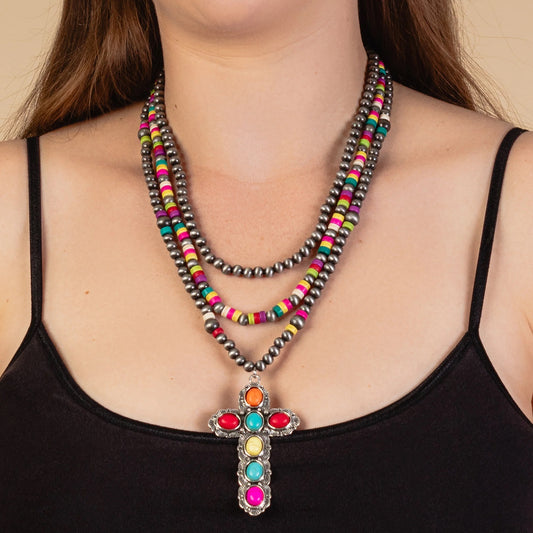 Squash Blossom Cross Necklace