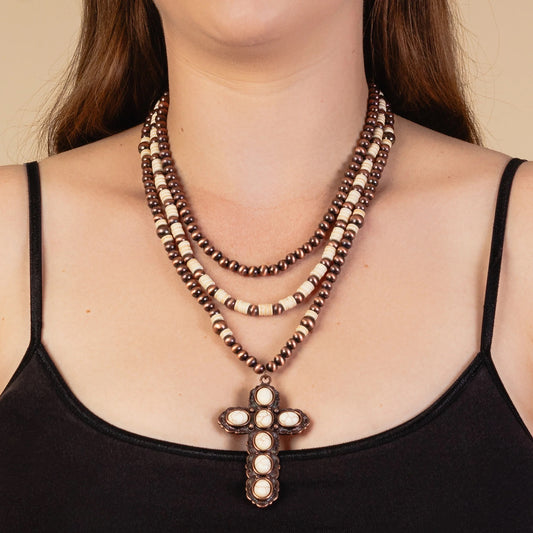Squash Blossom Cross Necklace