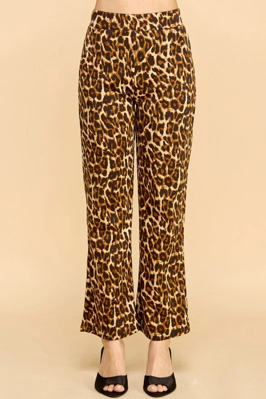 LEOPARD PRINT STRAIGHT PANTS