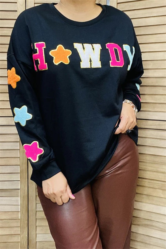 COLORFUL HOWDY PATCH TOP