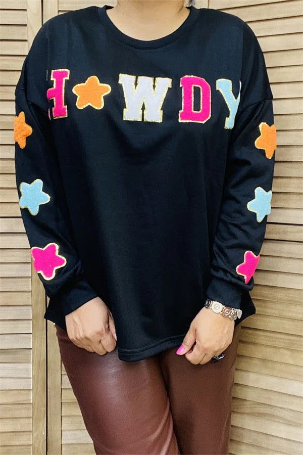 COLORFUL HOWDY PATCH TOP