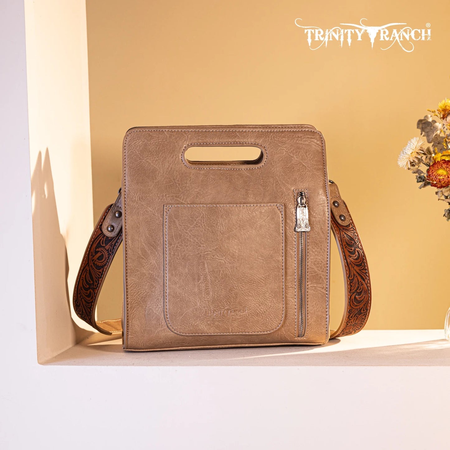 Trinity Ranch Tooled Concealed Carry Crossbody Bag