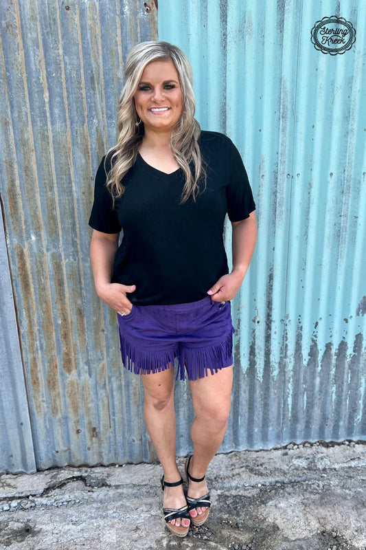 NASHVILLE BABE SHORTS PURPLE