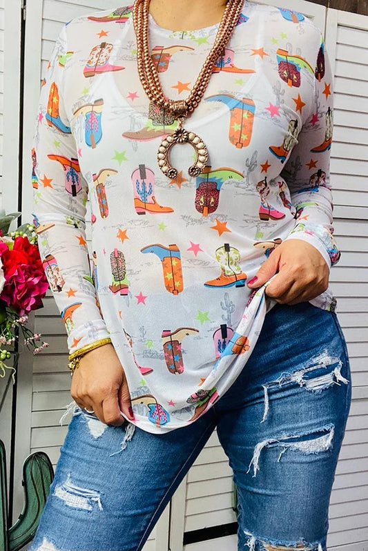 Boots printed mesh long sleeve