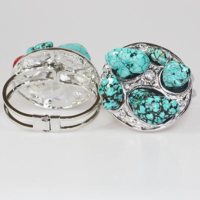 ROUND TOP CUFF WITH TURQUOISE STONES