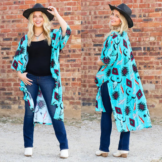 Western Print Duster