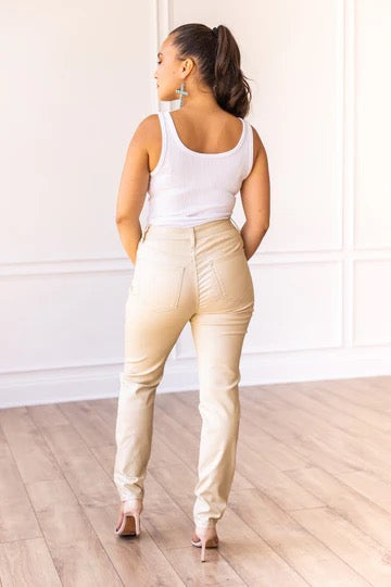 THE GIOVANNA'S METALLIC GOLD SKINNY JEANS