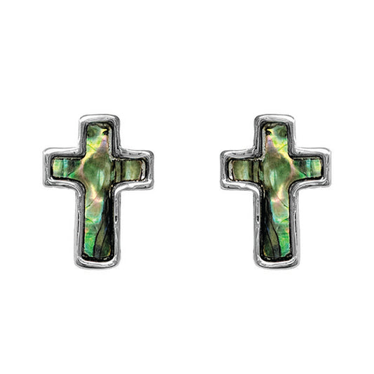 HAMMERED CROSS EARRINGS