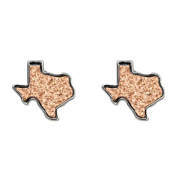 TEXAS DRUZY STUD EARRINGS - COPPER