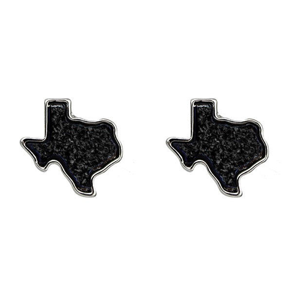 TEXAS DRUZY STUD EARRINGS - BLACK