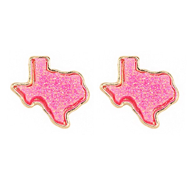 TEXAS DRUZY EARRINGS - GOLD / FUCHSIA