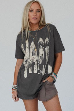 Carbon Grey Vintage Yall Stars Boots Graphic Tee