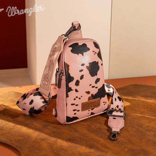 Wrangler Cow Print Crossbody Sling Chest Bag