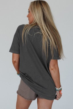 Carbon Grey Vintage Yall Stars Boots Graphic Tee