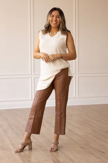 ALWAYS EDGY BROWN SNAKE PRINT LEATHER PANTS