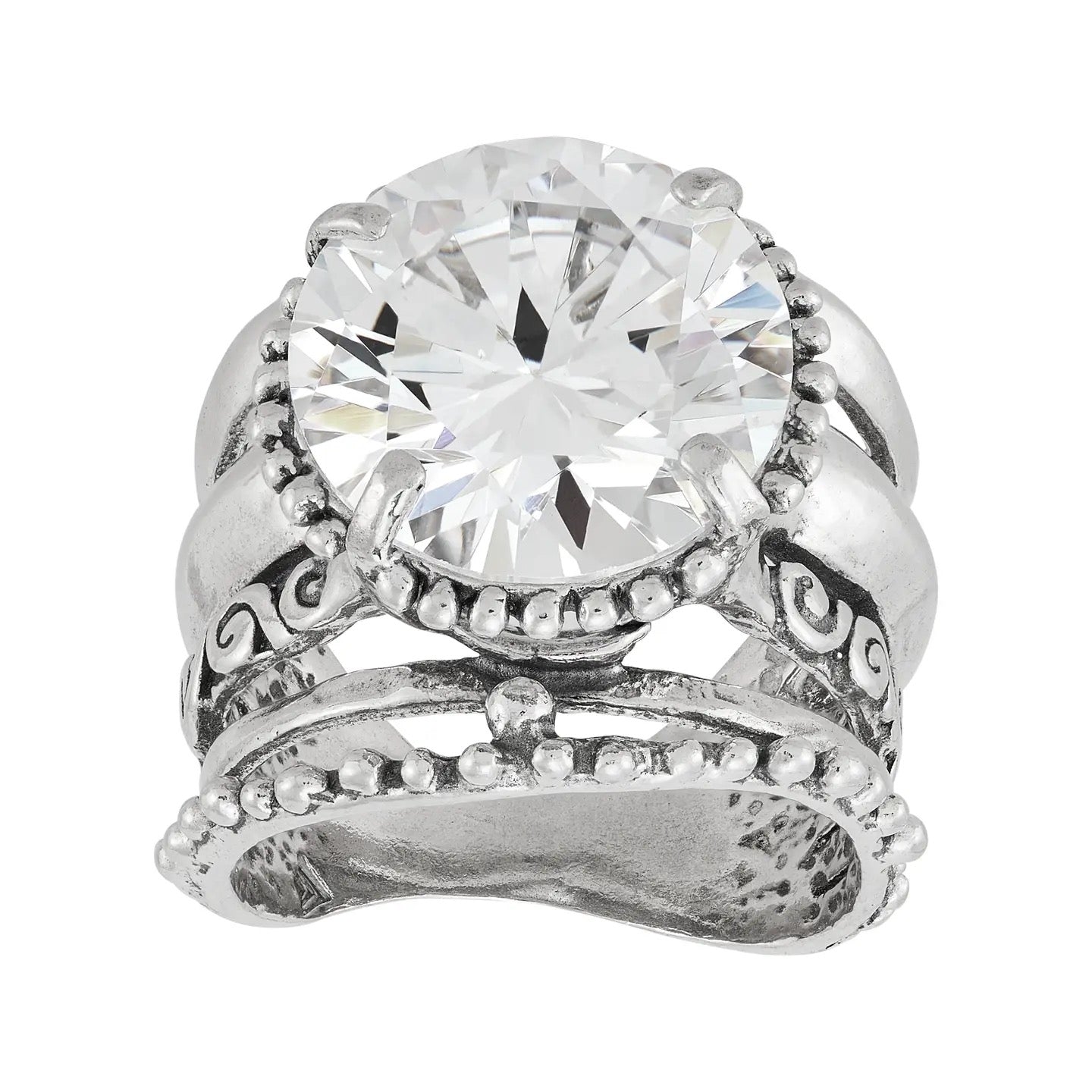 Silpada 'MAIN CHARACTER' Silver White Cubic Zirconia Ring