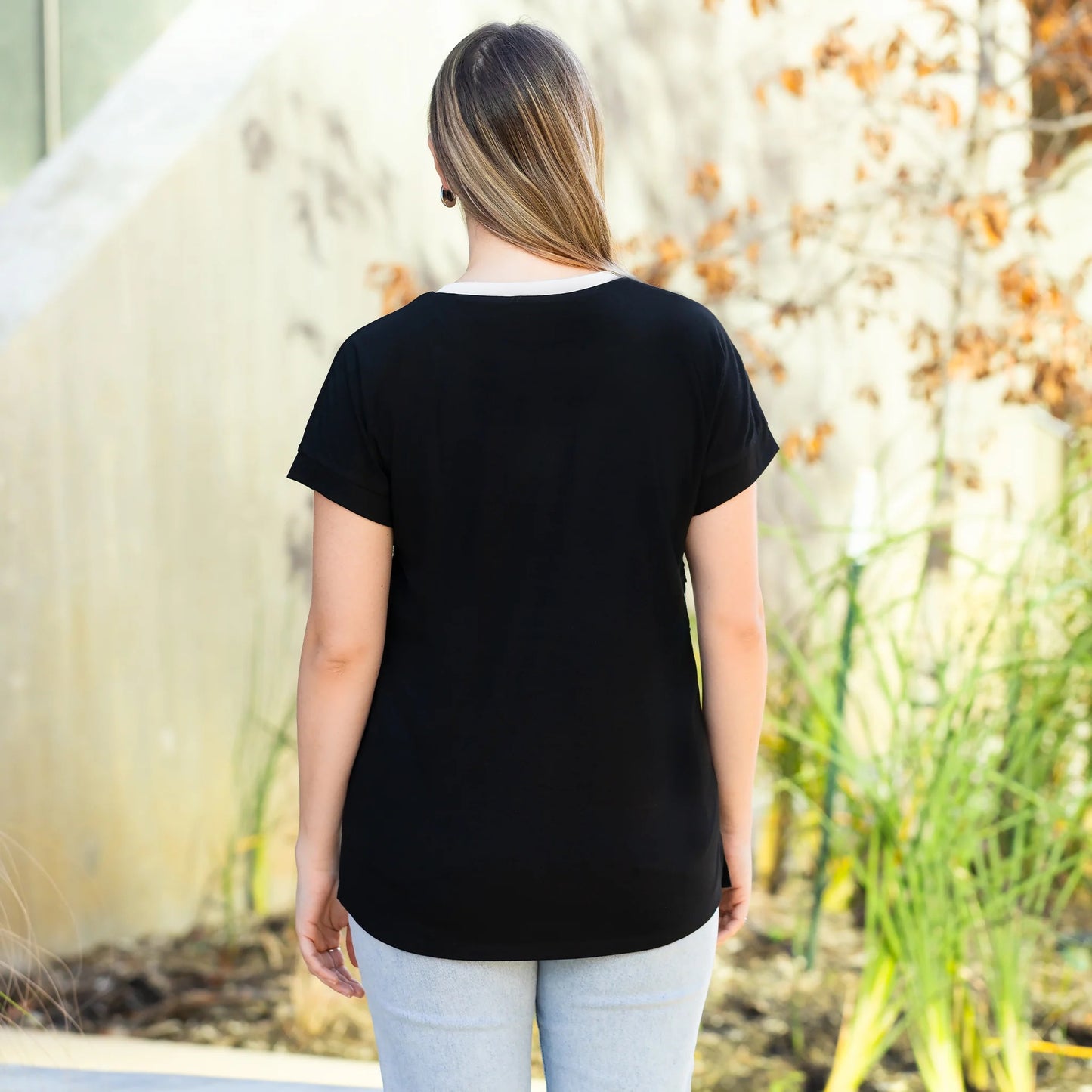 Striped Sequin Half Sleeve Top