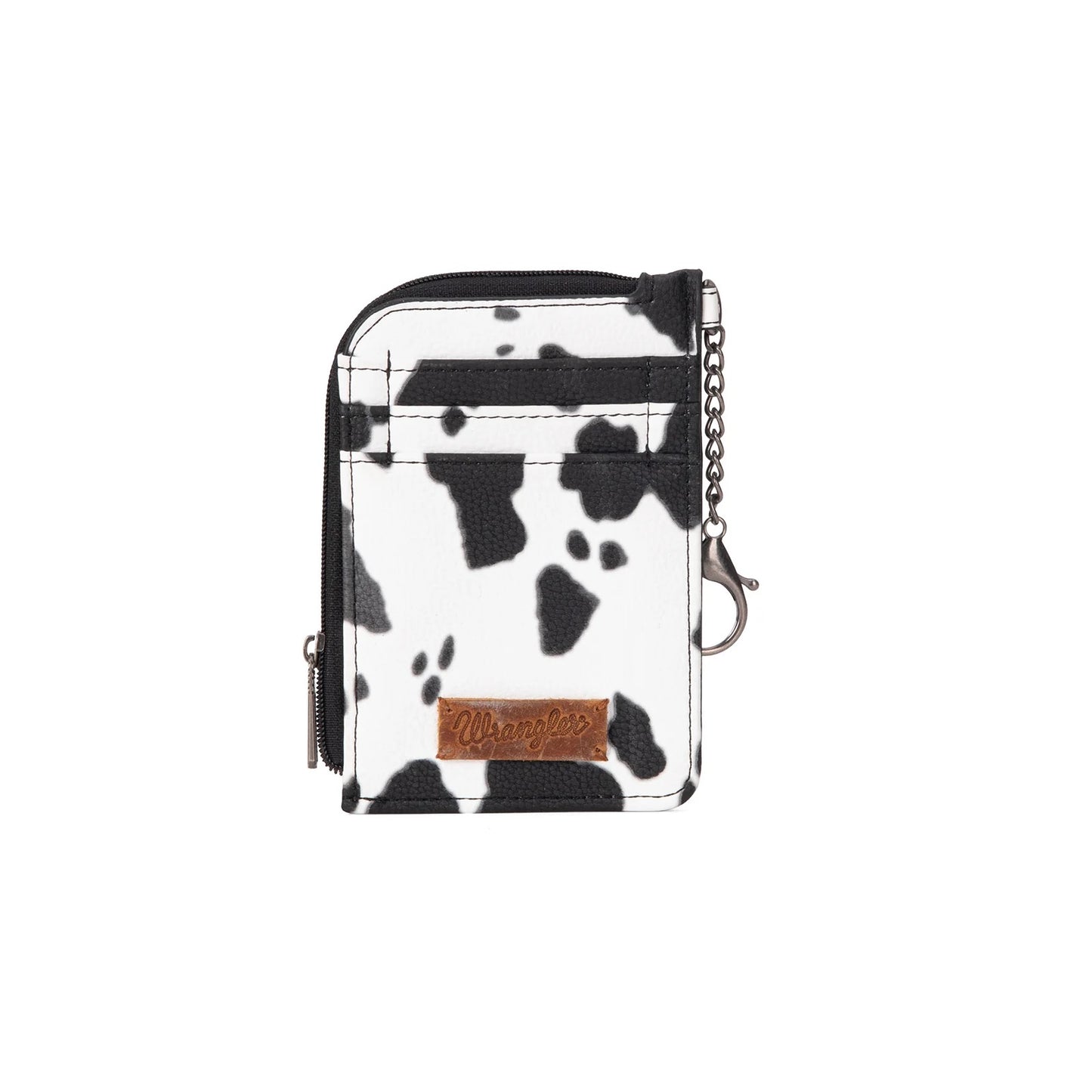 Wrangler Cow Print Print Mini Zip Card Case