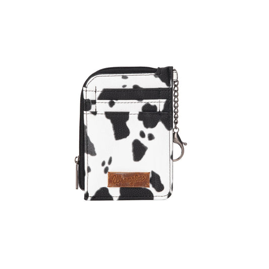 Wrangler Cow Print Print Mini Zip Card Case