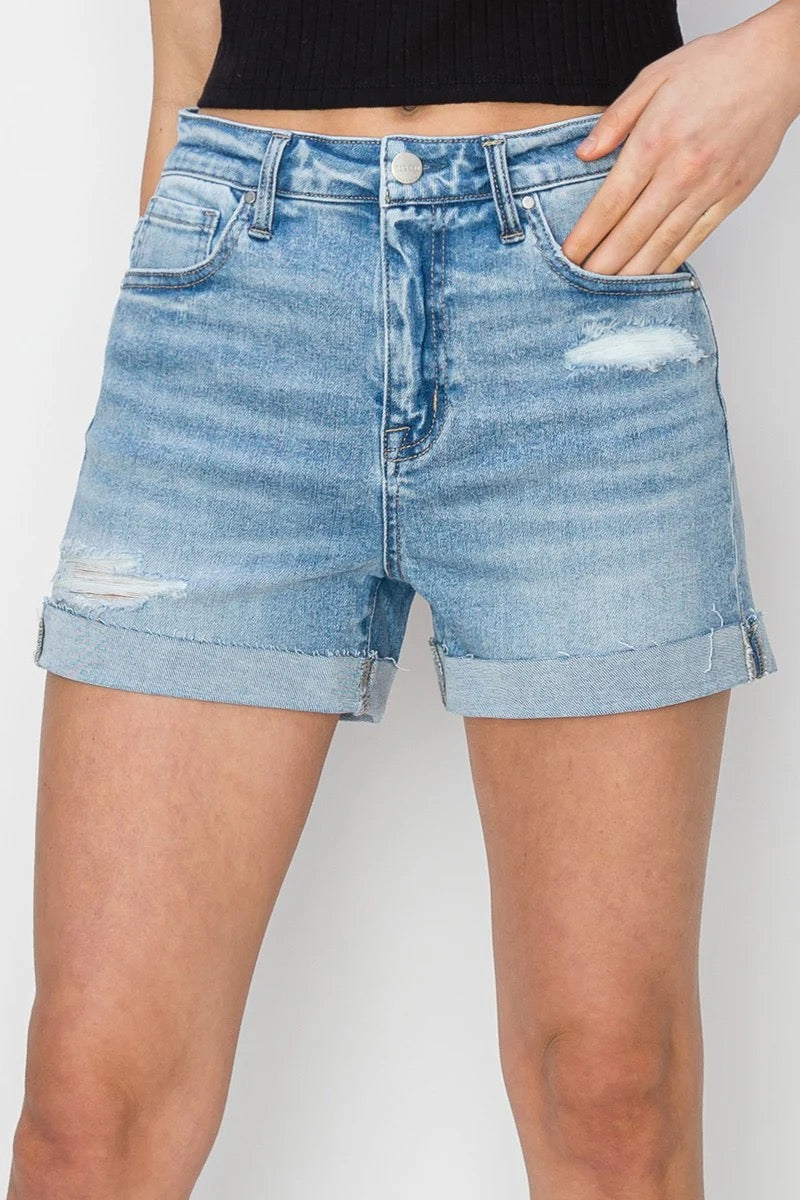RISEN DISTRESSED CUFFED SHORTS