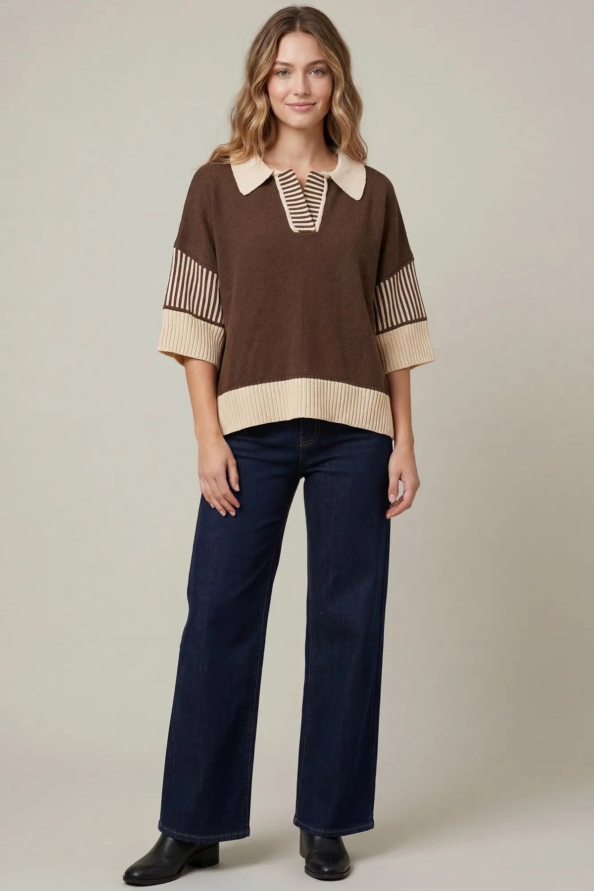 HALF SLEEVE SWEATER TOP
