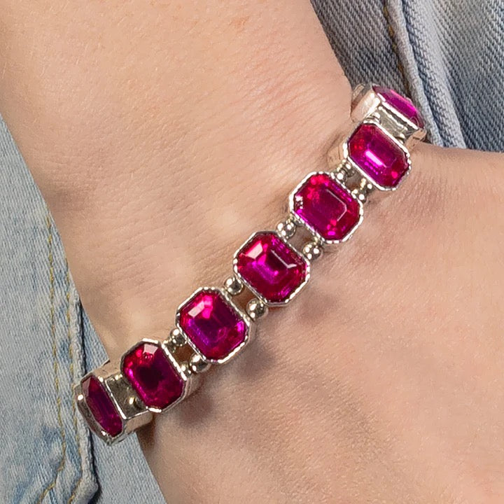 Crystal Bracelet - Fuchsia