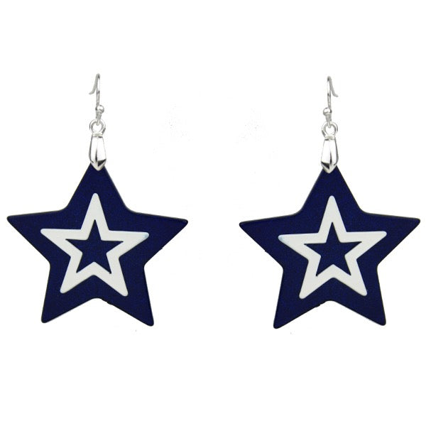 BLUE/WHITE STAR EARRINGS