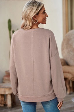Floral Peace Symbol Drop Shoulder Sweatshirt