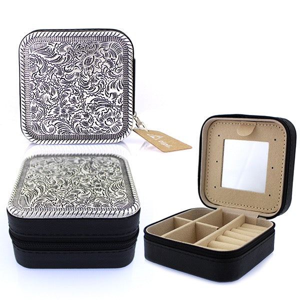 WESTERN THEME METAL PLATE JEWELRY BOX