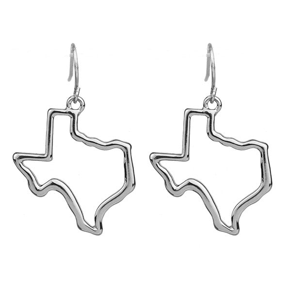 TEXAS OUTLINE EARRINGS - SILVER