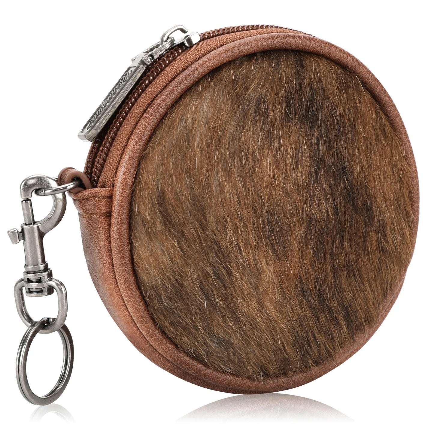 Wrangler Genuine Hair On Cowhide Circular Coin Pouch Bag Charm