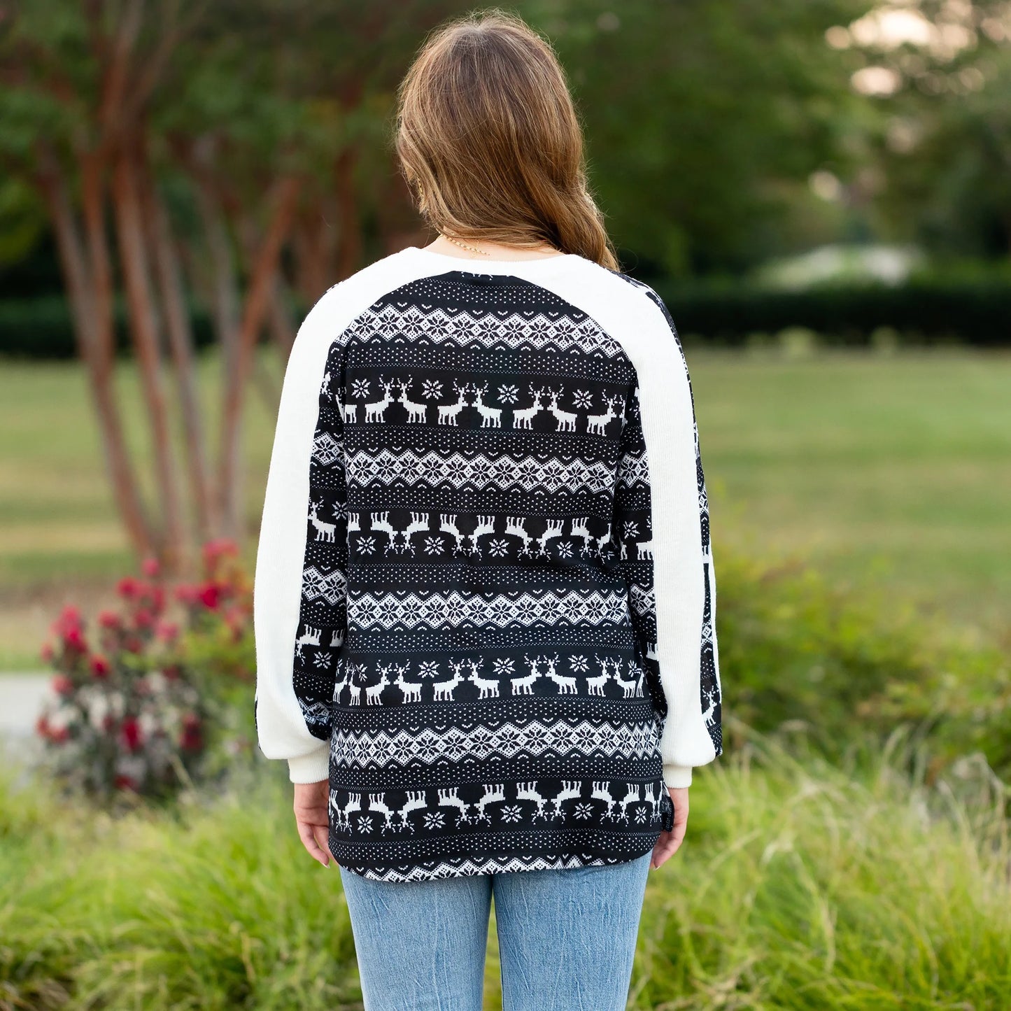 Reindeer and Snowflake Christmas Sweater