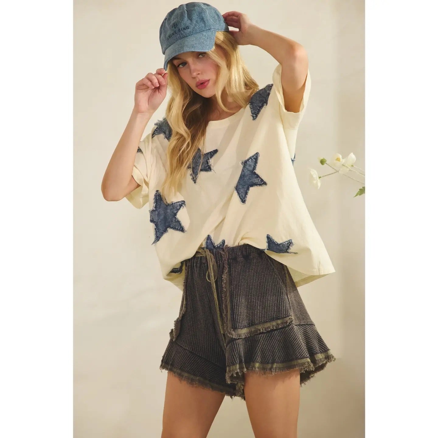 Starlit Denim Applique Tee