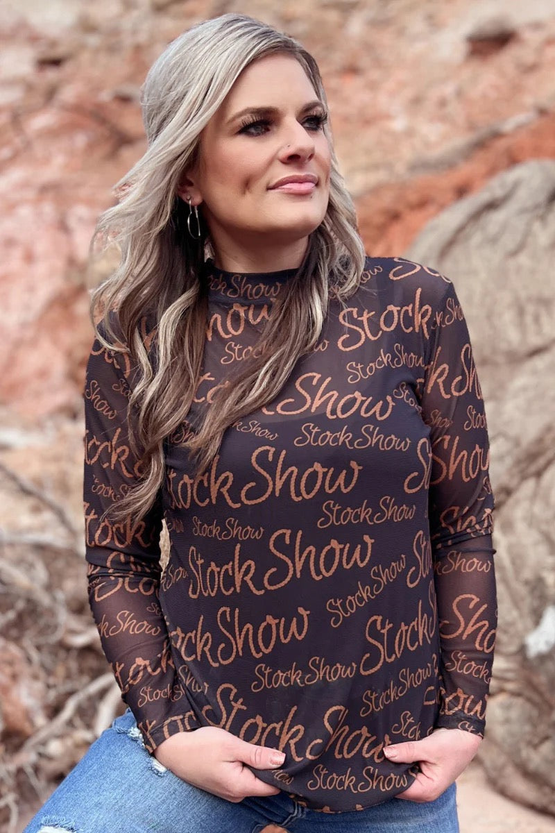 STOCK SHOW QUEEN MESH TOP