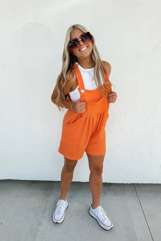 MYLA POCKET ROMPER-ORANGE
