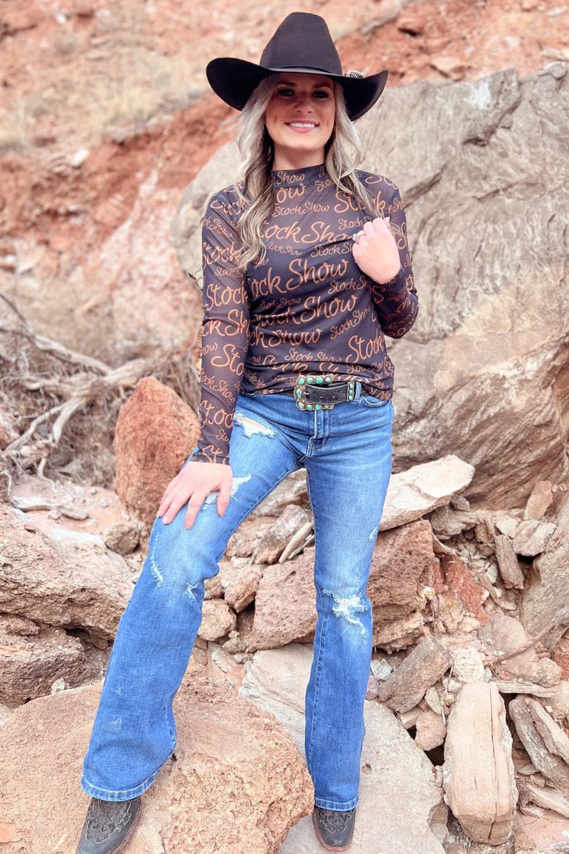 STOCK SHOW QUEEN MESH TOP